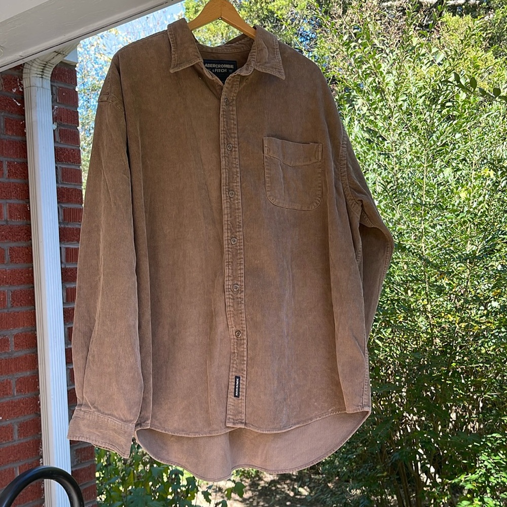 Abercrombie & Fitch Brown Corduroy Button-Down Shirt